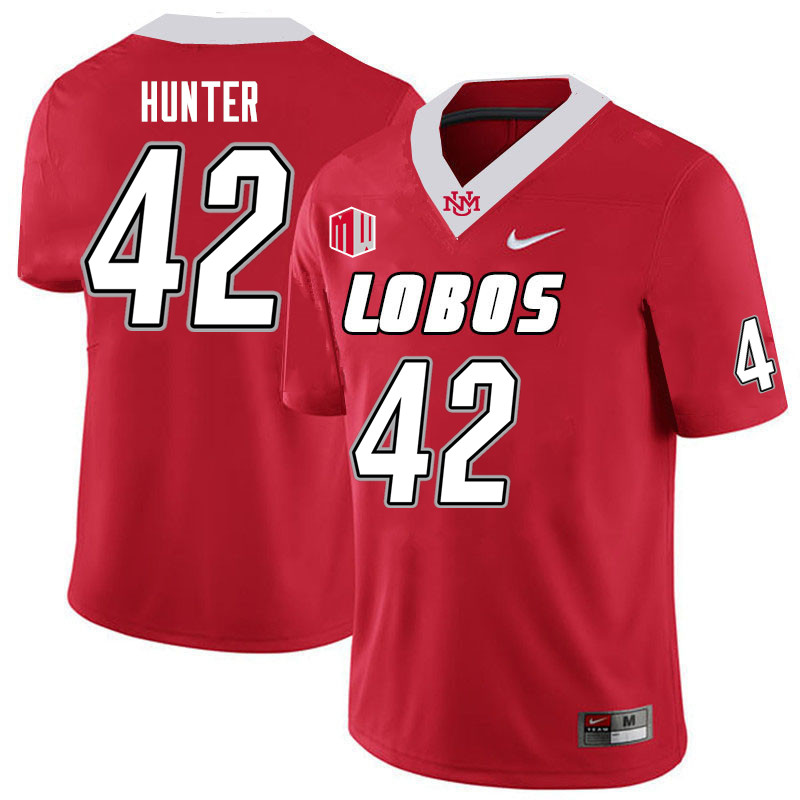 Men-Youth #42 Dion Hunter New Mexico Lobos 2023 College Football Jerseys Stitched-Cherry